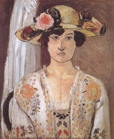 Henri Matisse Woman in a Flowered Hat (mk35) oil painting picture